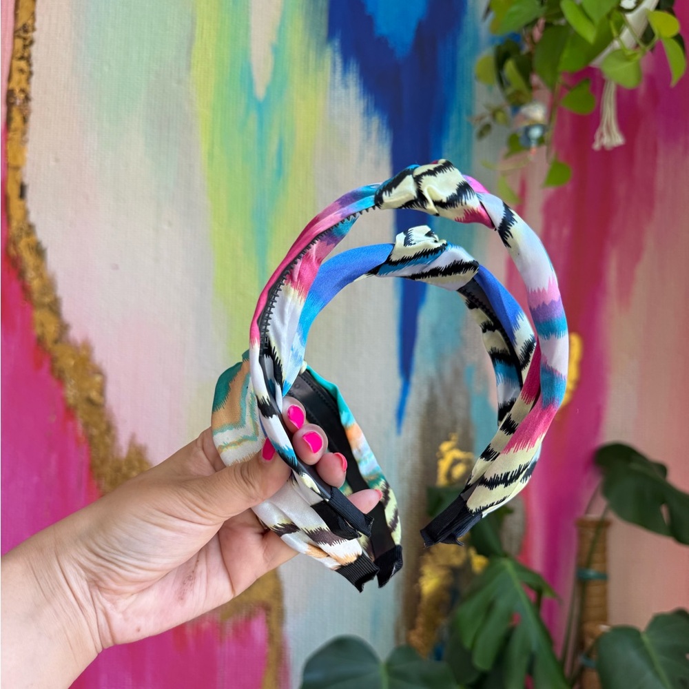 Colorful silky knot set of 3 headbands - 167